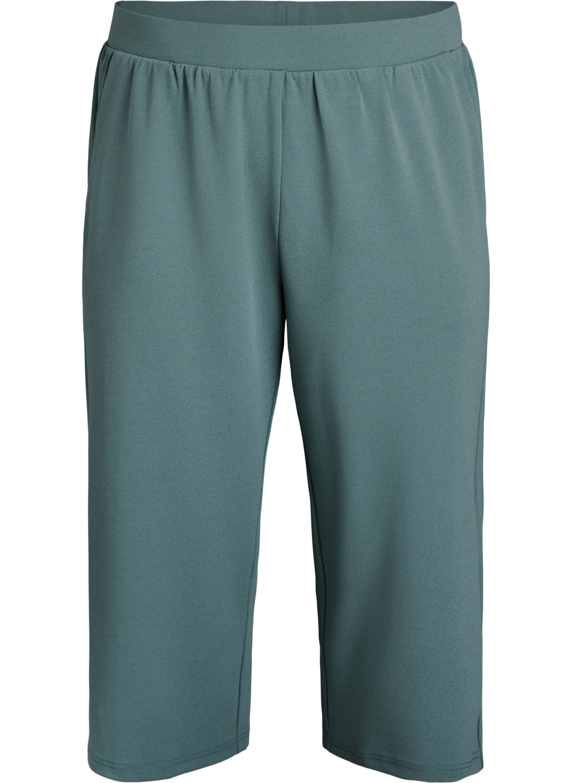 Zizzi Hochtaillierte Knickerbocker mit lockerem Schnitt, Gr&uuml;n, Packshot image number 0