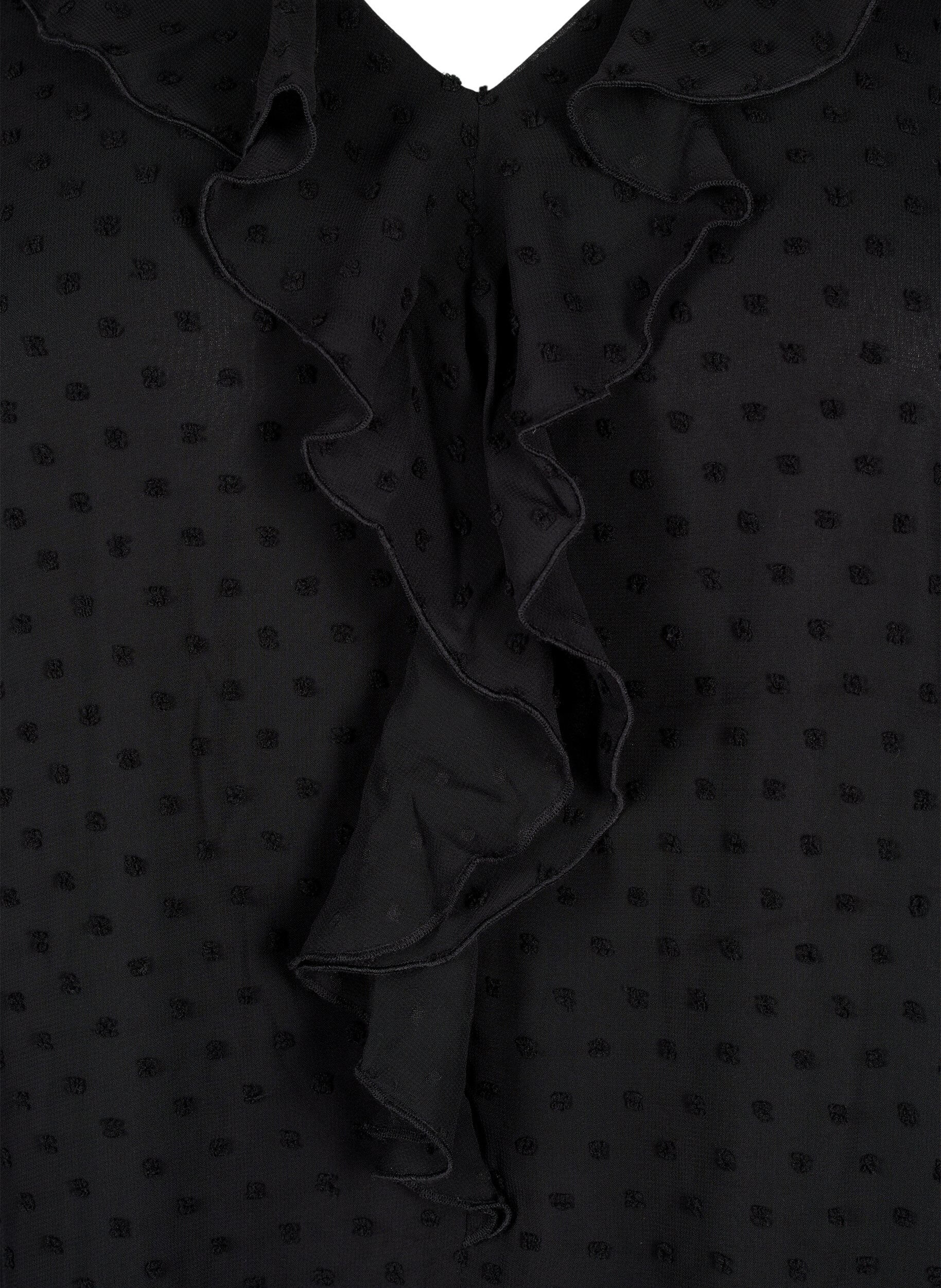 Zizzi Tunique &agrave; jabots et &agrave; texture &agrave; pois, Black, Packshot image number 2