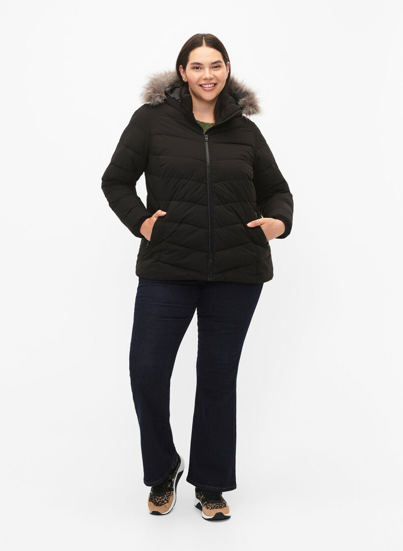 Veste courte &agrave; capuche, Noir, Model image number 1