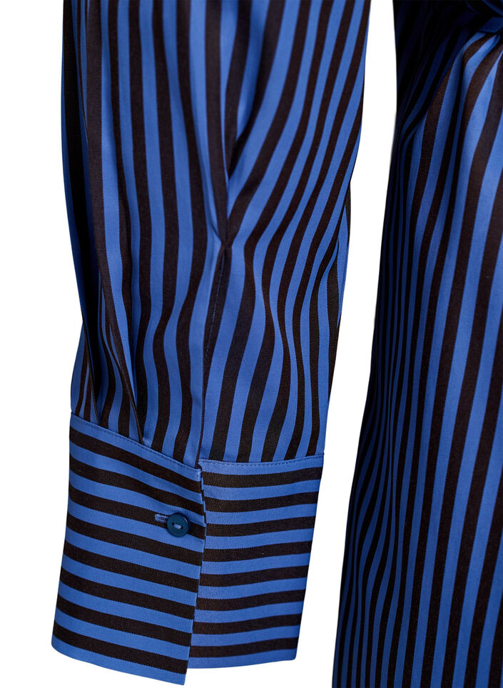 Chemise &agrave; rayures avec effet cache-c&oelig;ur et ceinture &agrave; nouer, Bleu, Packshot image number 4