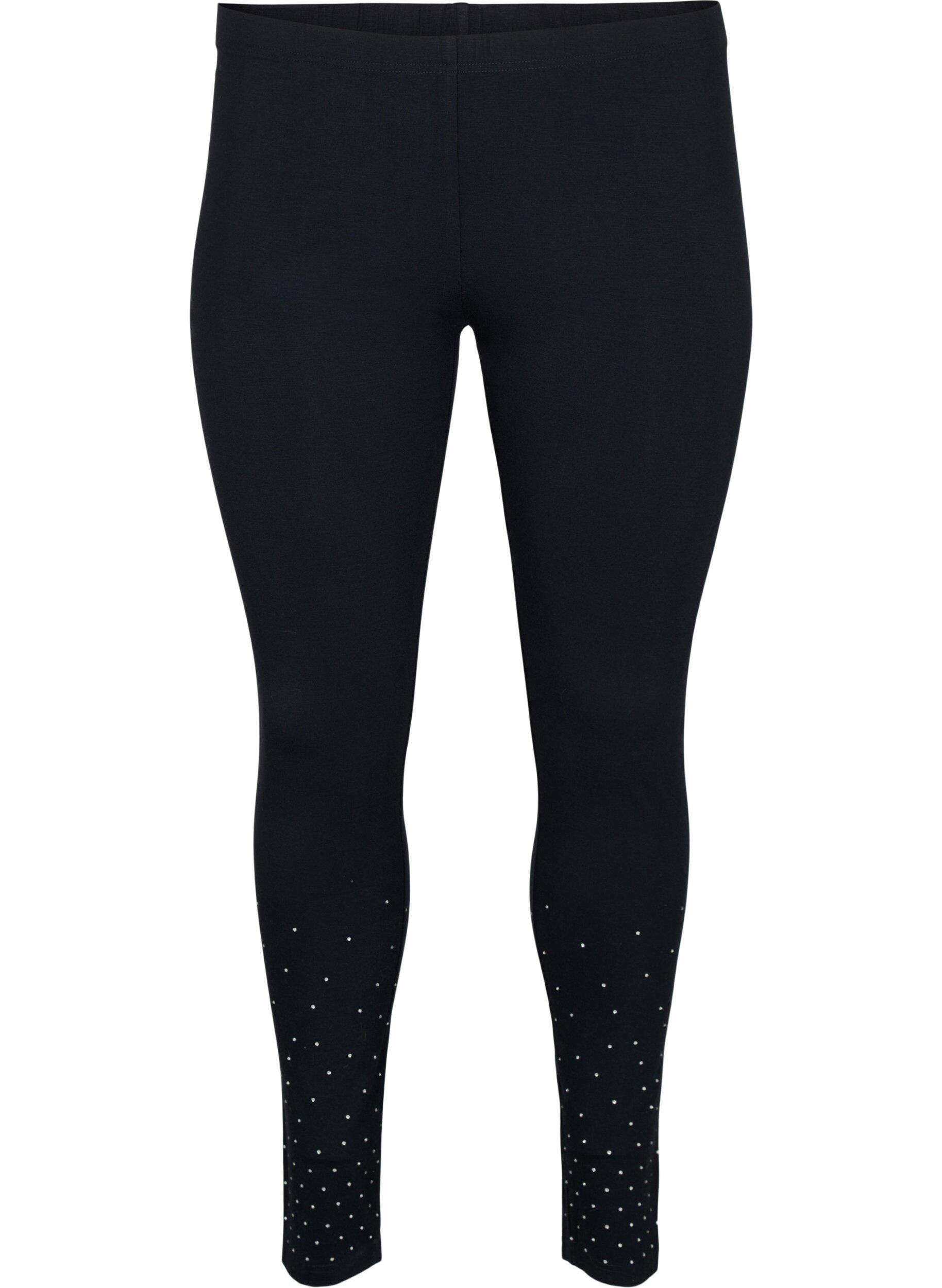 Zizzi Leggings aus Viskose mit Similisteinen, Black, Packshot image number 0