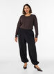 Langarm-Basic-T-Shirt mit Rundhalsausschnitt, Braun, Model image number 1