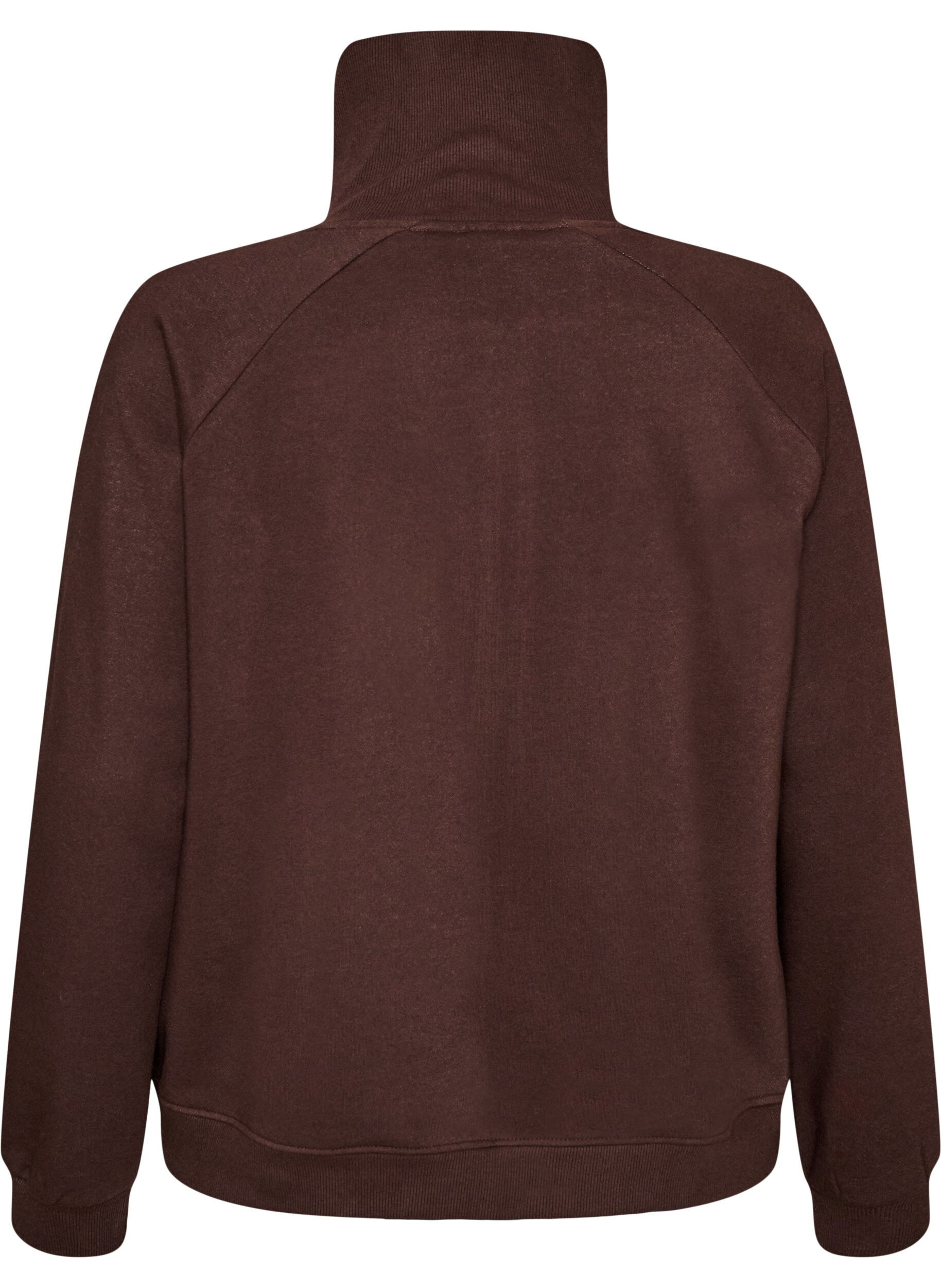 ZizziCardigan sweat avec col montant et zip, Marron, Packshot image number 1
