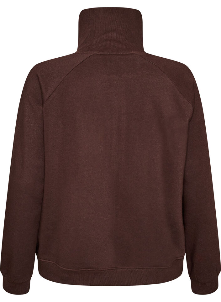 Cardigan sweat avec col montant et zip, Marron, Packshot image number 1