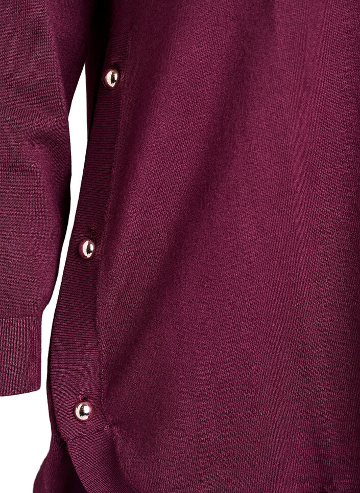 Blouse en maille avec boutons sur le c&ocirc;t&eacute;, Bordeaux, Packshot image number 3