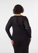 Bluse mit Lochmuster und langen &Auml;rmeln, Schwarz, Model image number 2