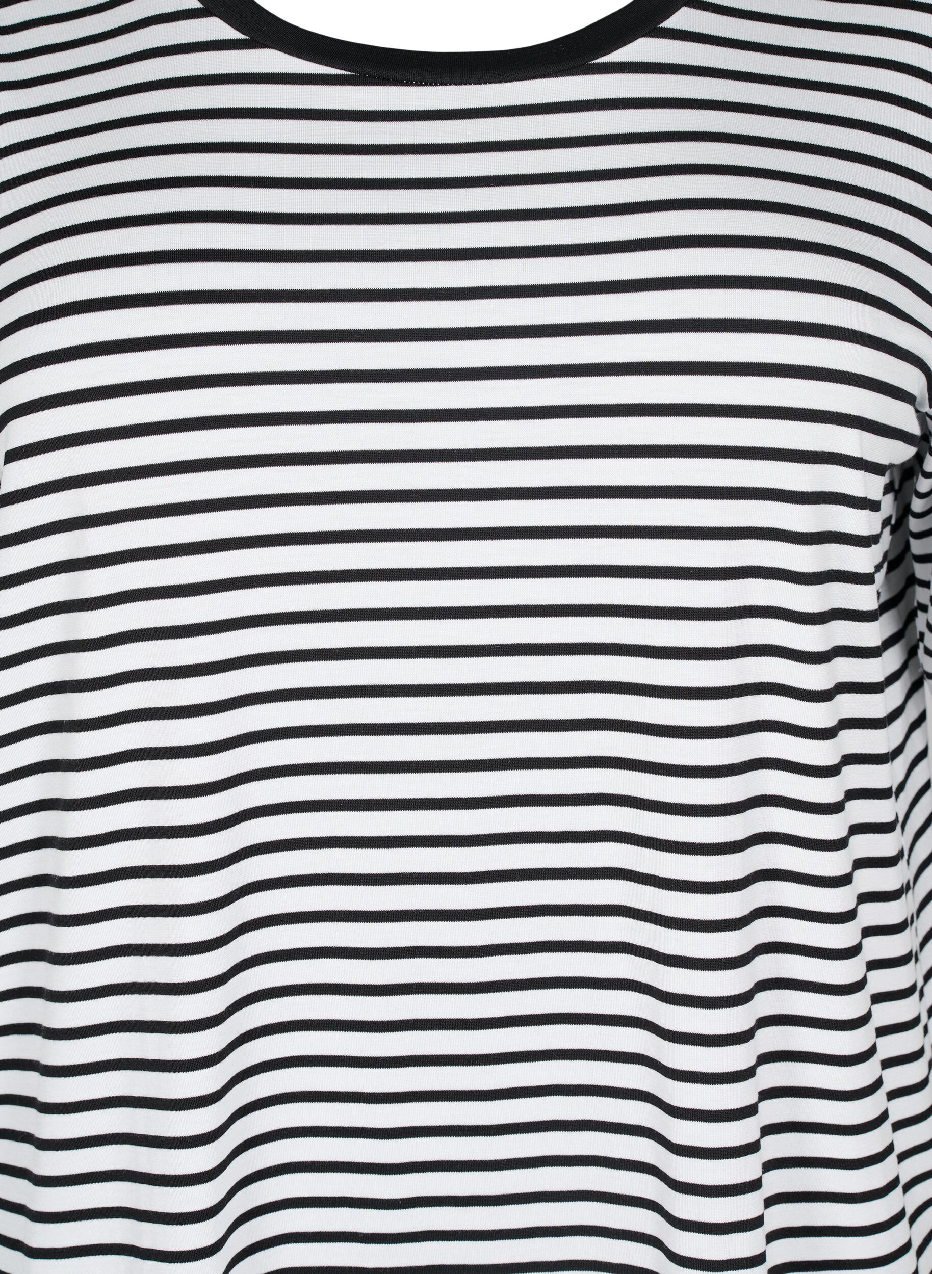ZizziT-shirt avec TENCEL&trade; Lyocell et rayures, Blanc, Packshot image number 2