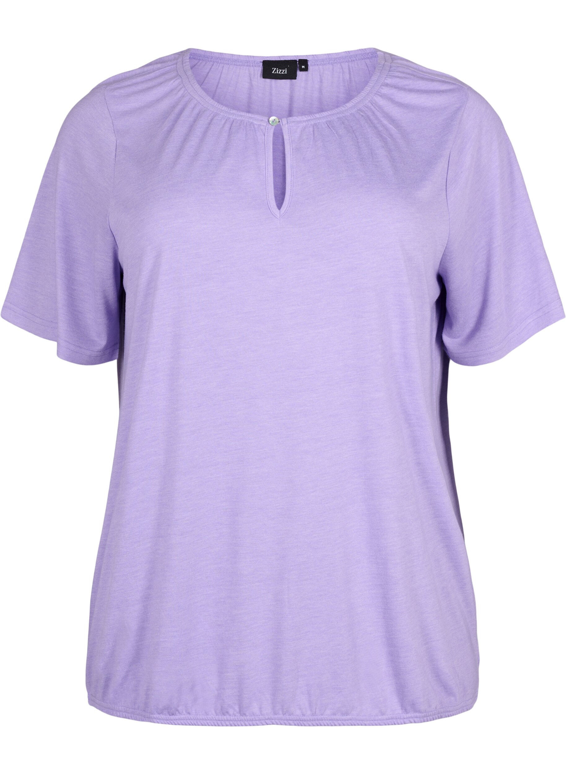 Zizzi Melange Bluse mit kurzen Pins, Violet Tulip Mel., Packshot image number 0