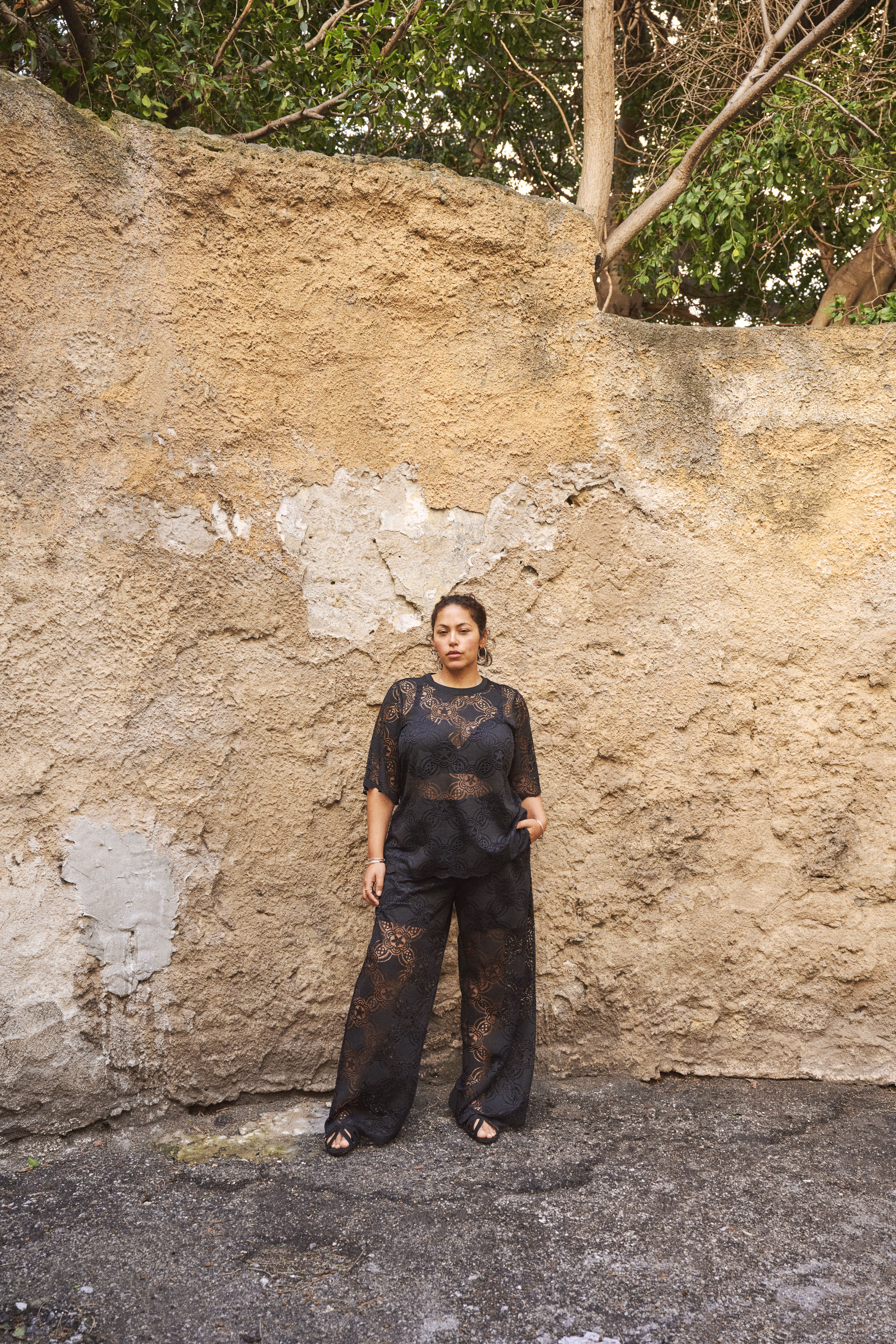 Zizzi Schwarzes Spitzen-Set, , Model