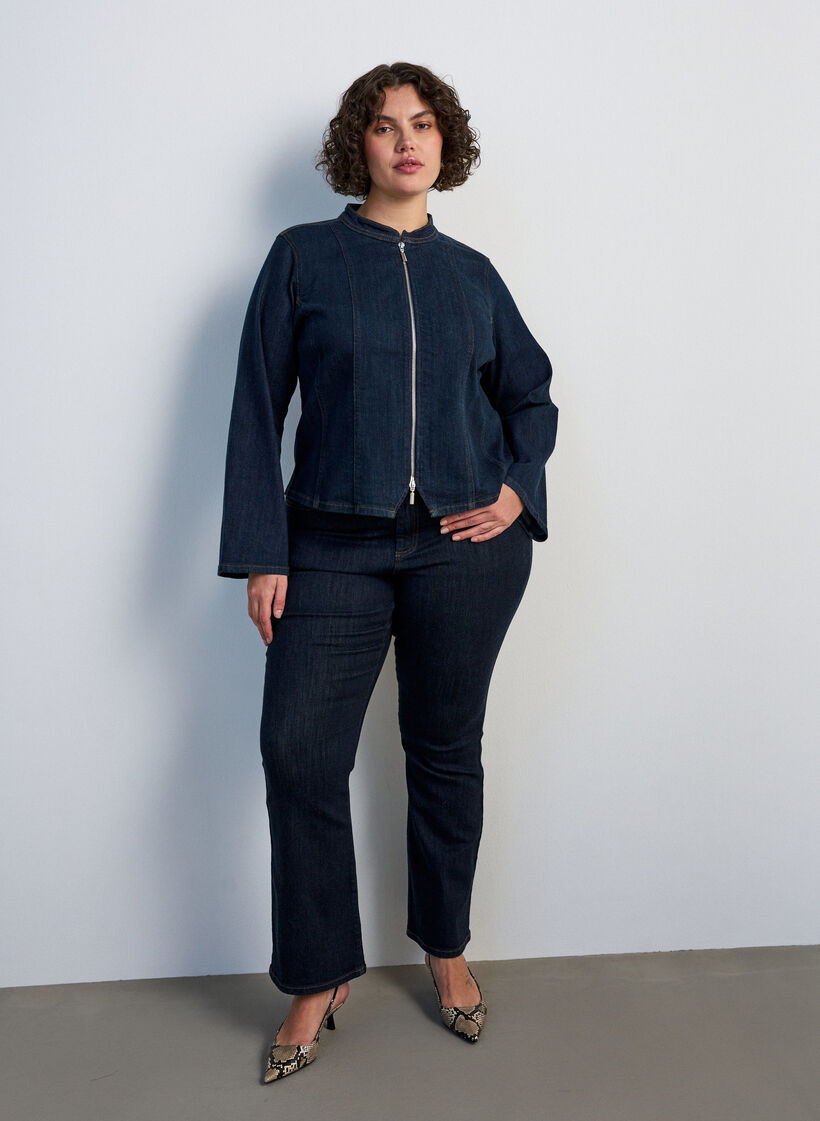 Ellen Bootcut-Jeans mit hoher Taille, Blau, Model image number 0