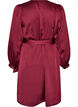 Robe courte en satin avec coupe portefeuille, Bordeaux, Packshot image number 1