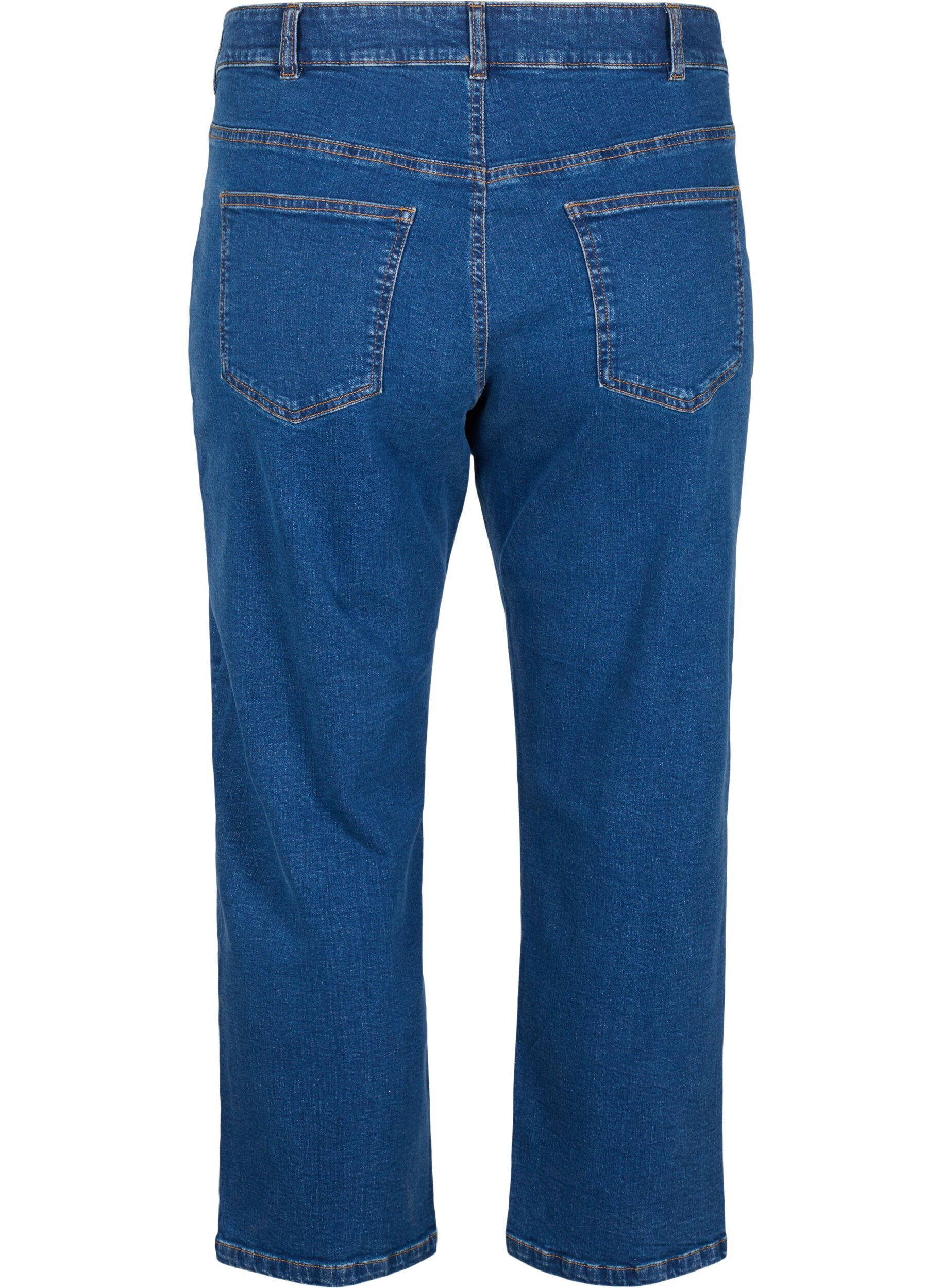 ZizziVera jeans cropped &agrave; coupe droite, Bleu, Packshot image number 1