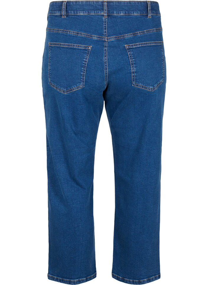 Vera jeans cropped &agrave; coupe droite, Bleu, Packshot image number 1
