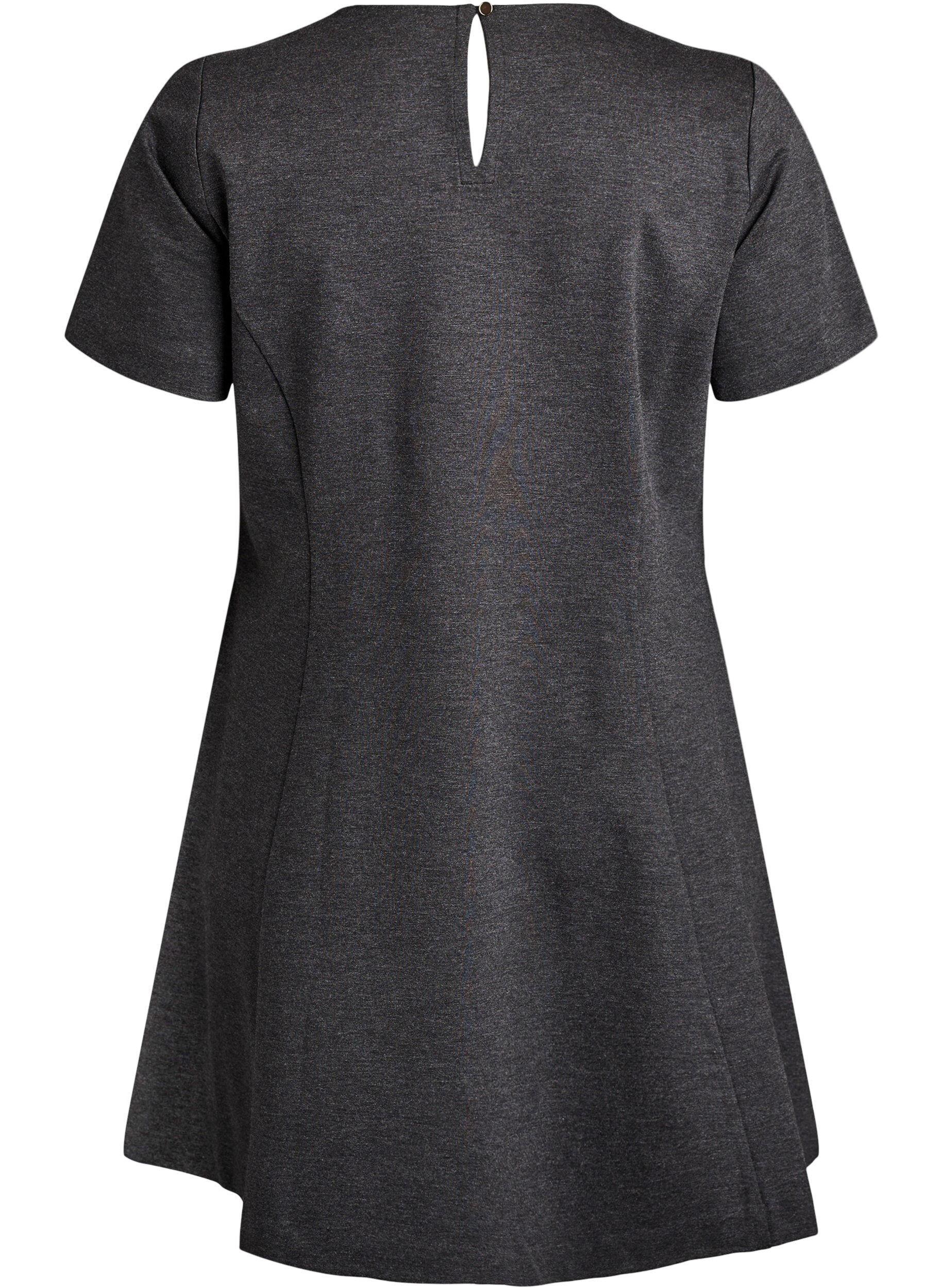 ZizziRobe courte &eacute;vas&eacute;e en jersey, Gris anthracite, Packshot image number 1