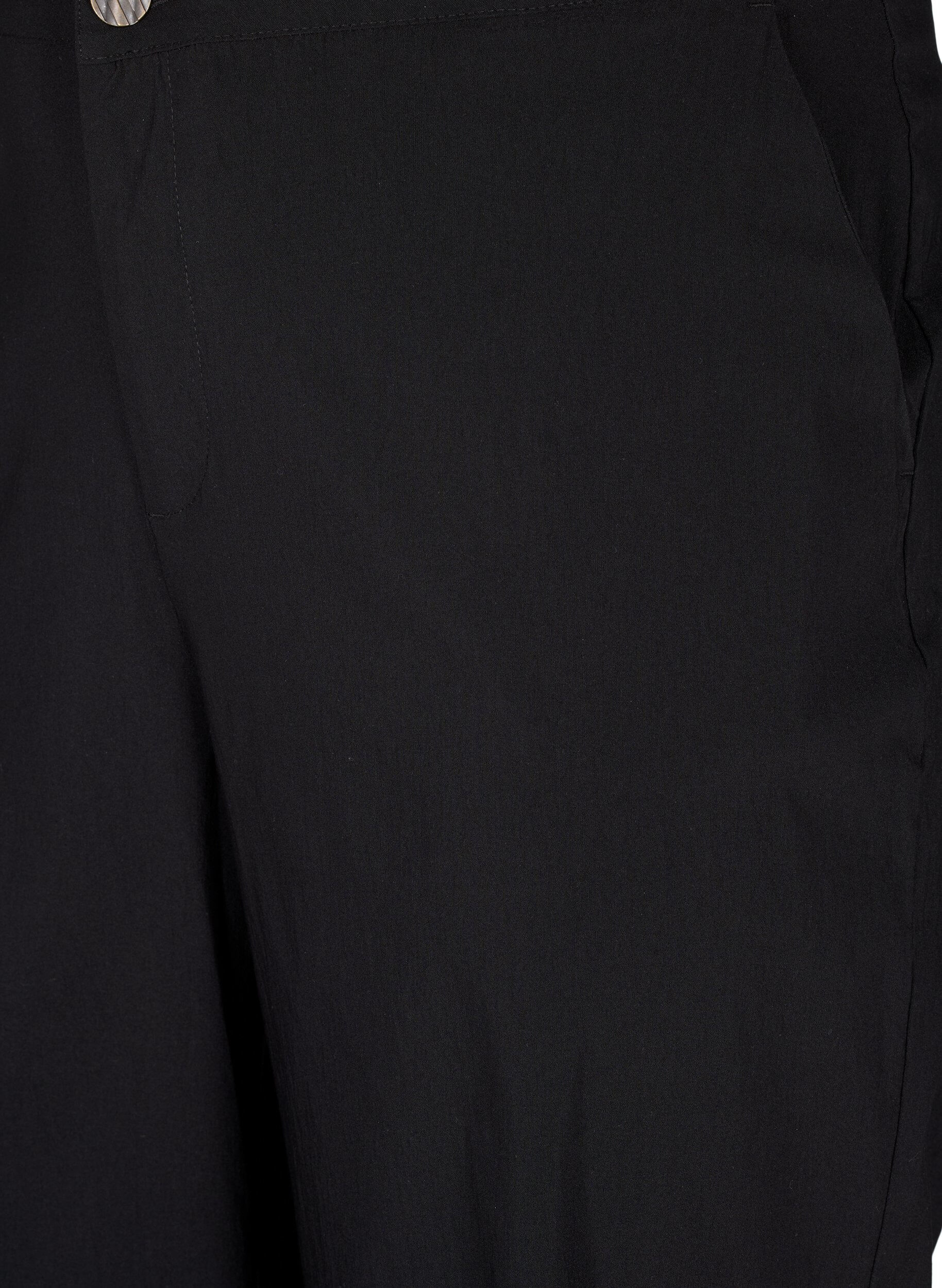 Zizzi Culotte-Hose aus Stoffmix, Schwarz, Packshot image number 2