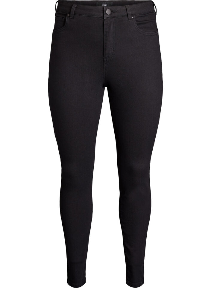 Jean Amy taille haute coupe super slim, Noir, Packshot image number 0