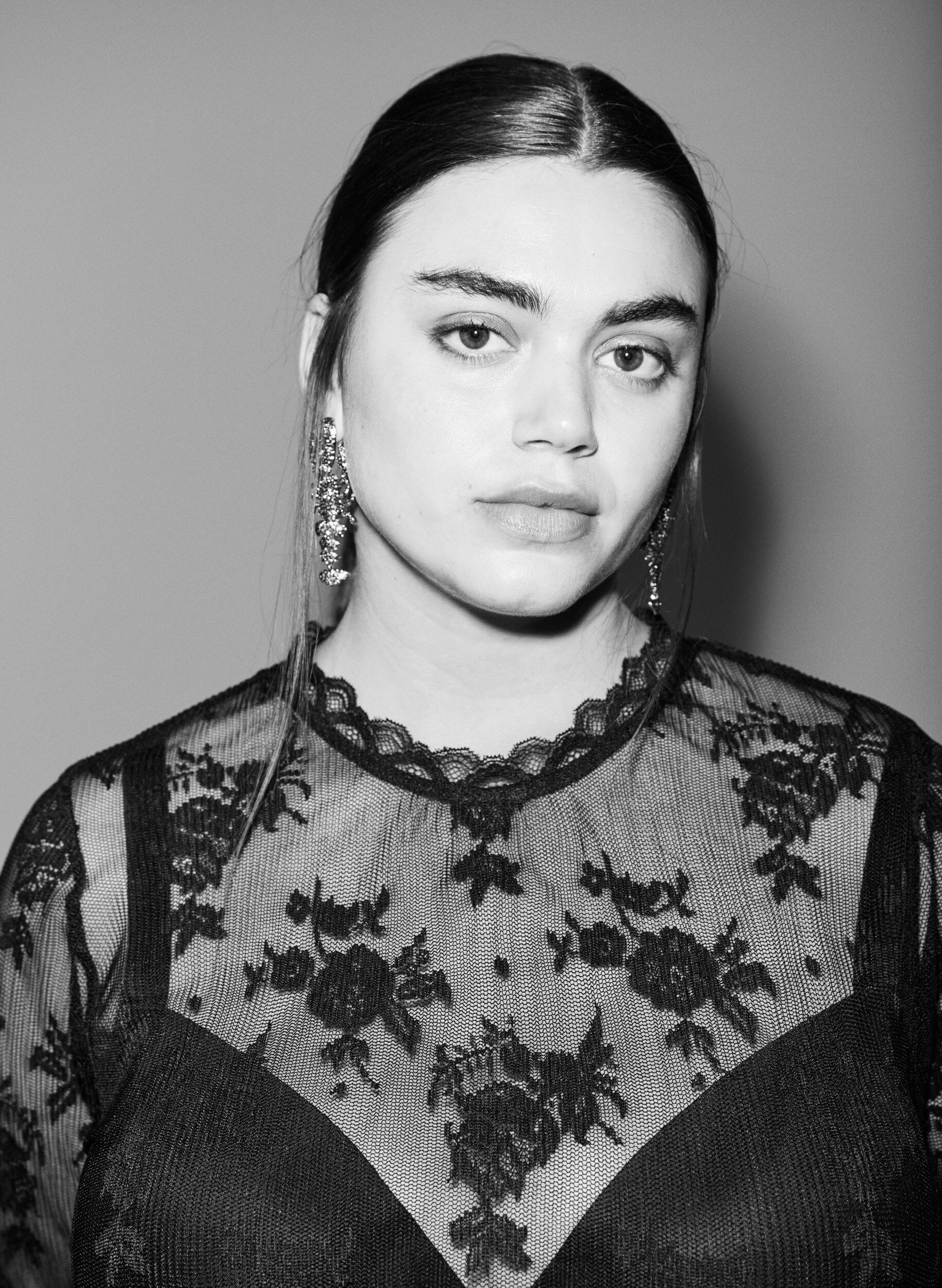 Zizzi Blouse en maille &agrave; manches longues avec motif en dentelle, Noir, Image image number 0