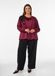 Satinbluse mit Spitzenapplikation und Perlen, Rot, Model image number 1