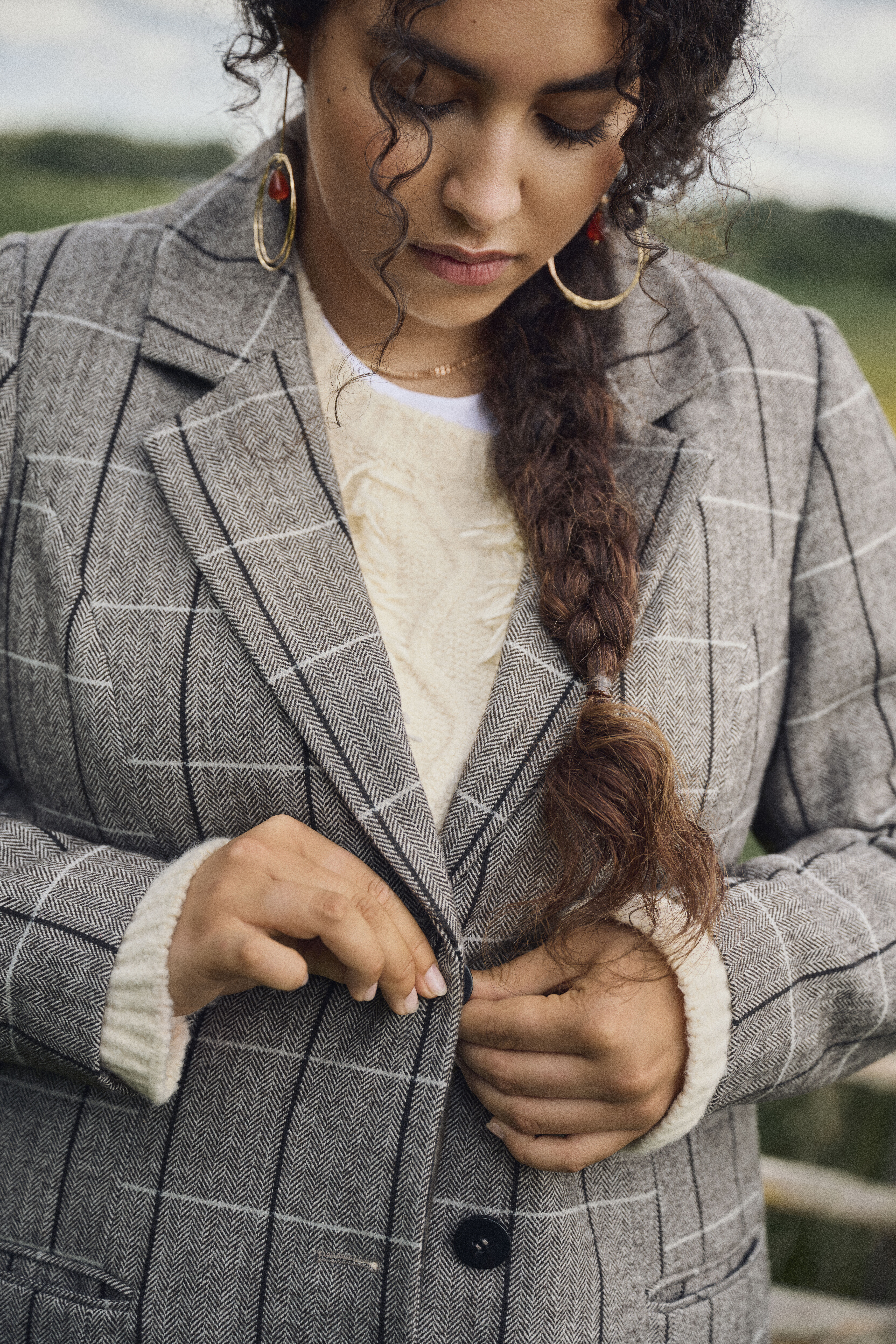 Zizzi Ensemble de carreaux gris, , Model