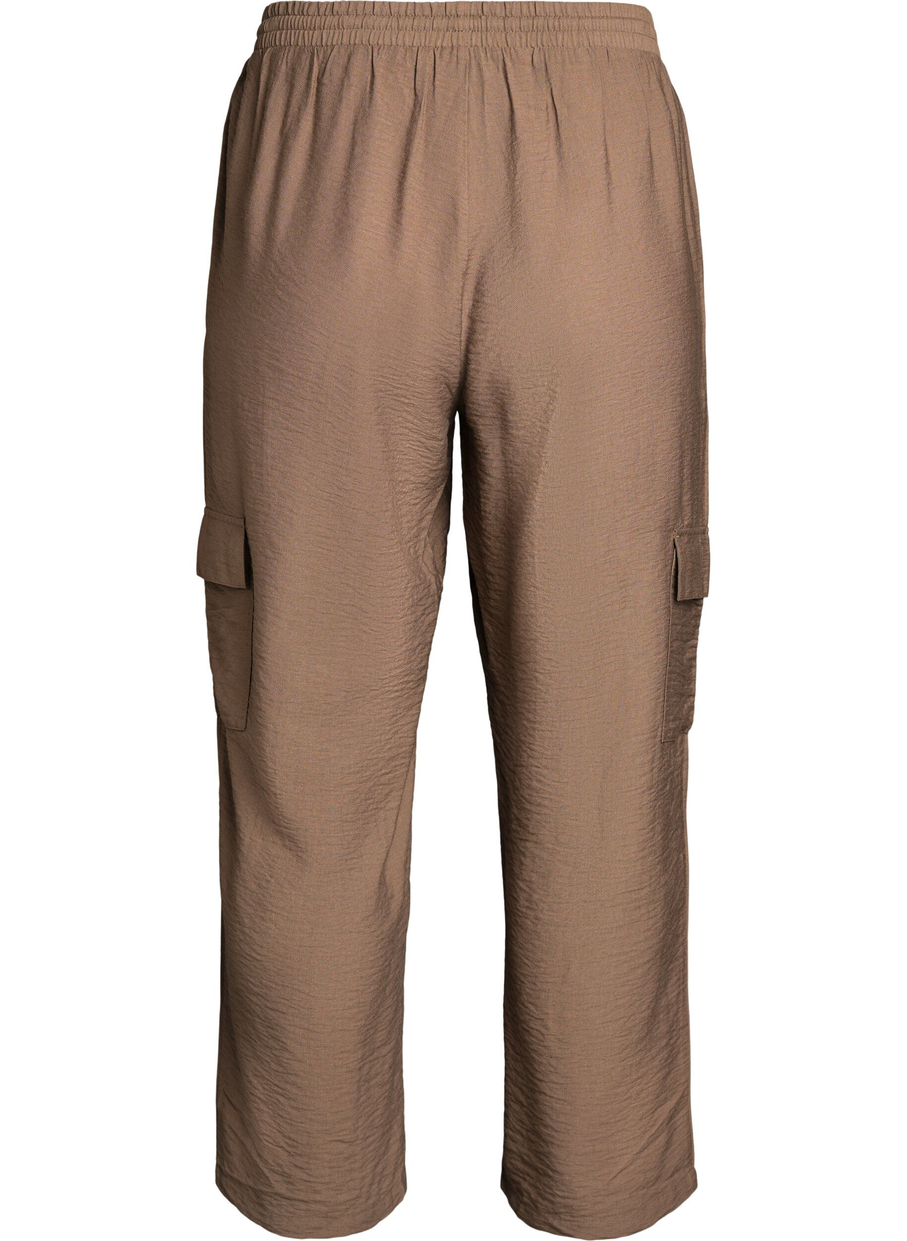 Zizzi Cargohose mit hoher Taille, Beige, Packshot image number 1