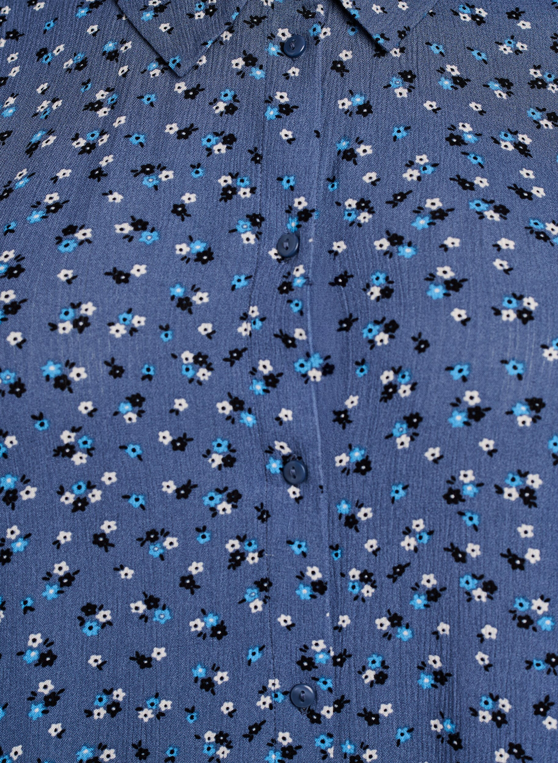 Zizzi Lange Bluse mit gebl&uuml;mtem Print, Blau, Packshot image number 2