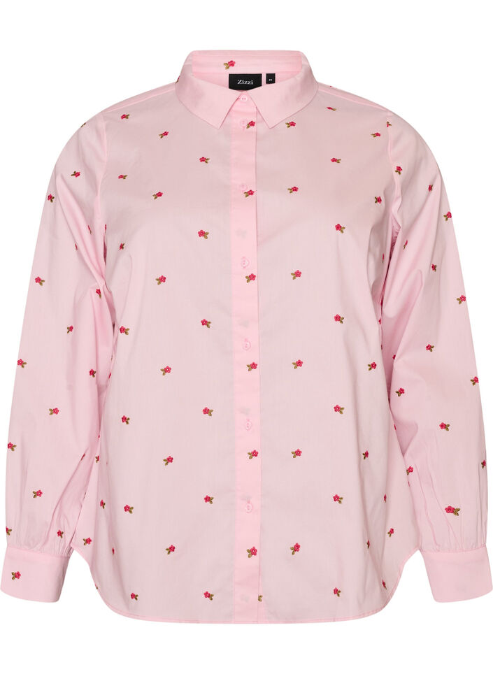 Chemise avec cerises brod&eacute;es, Rose, Packshot image number 0