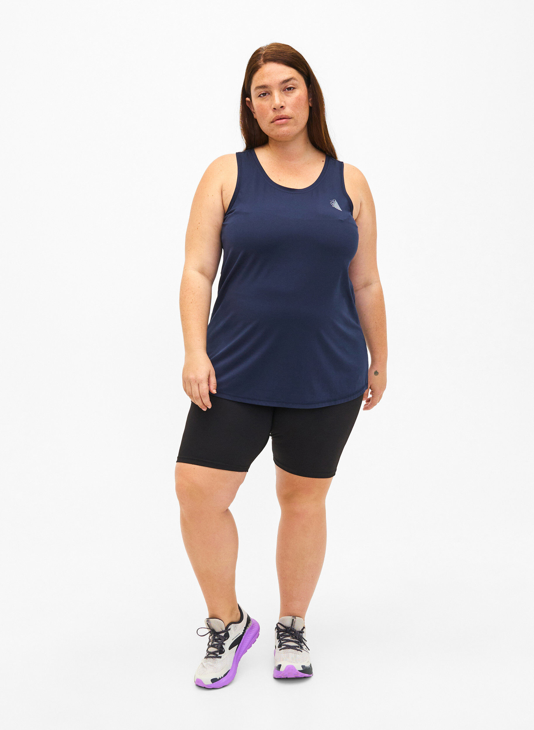 Zizzi T-shirt de sport &agrave; col rond, Night Sky, Model image number 2