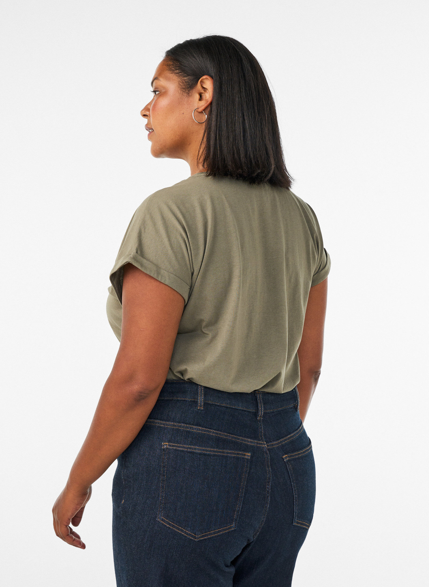 ZizziT-shirt avec imprim&eacute; d&eacute;coratif sur le devant, Vert, Model image number 2