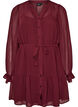 Kleid aus leichtem Webstoff mit R&uuml;schen und Bindeg&uuml;rtel, Rot, Packshot image number 0