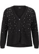 Cardigan en tricot avec des perles, Black White Pearls, Packshot image number 0