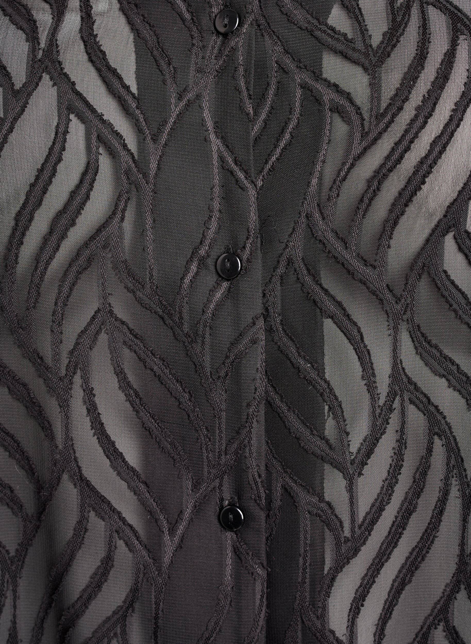 Zizzi Tunika aus Chiffon mit Strukturmuster, Schwarz, Packshot image number 2