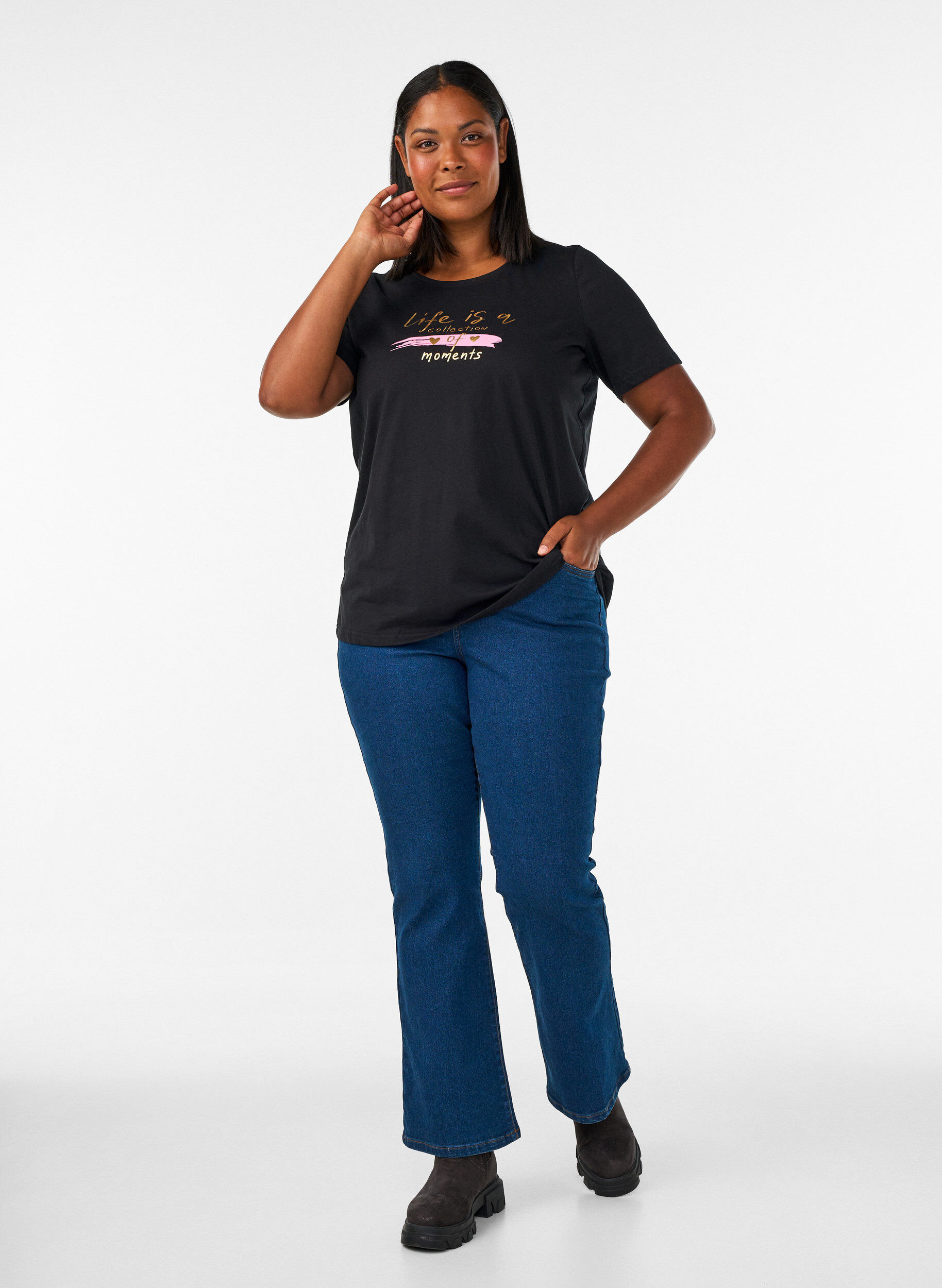 ZizziT-Shirt mit Motiv, Schwarz, Model image number 1