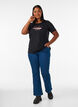 T-Shirt mit Motiv, Schwarz, Model image number 1