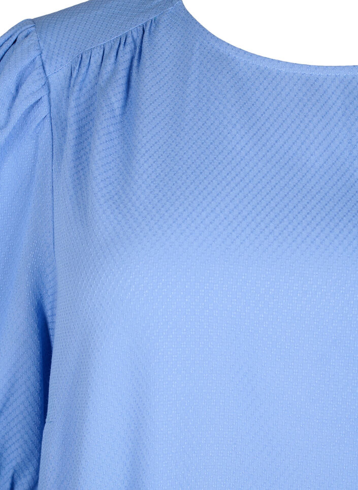  Viskosebluse mit 1/2 Ärmeln, Cornflower Blue, Packshot image number 2