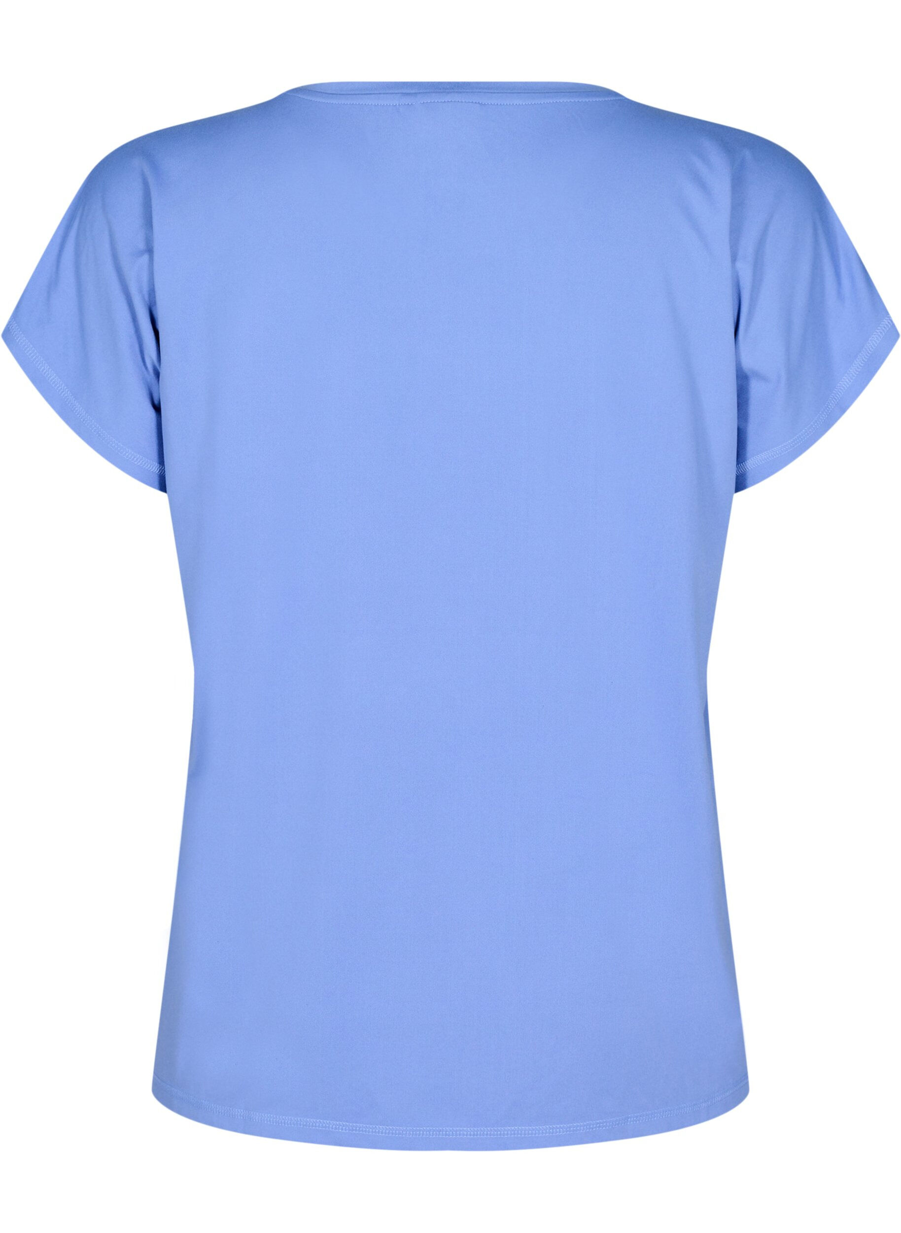 Zizzi Einfarbiges Trainings-T-Shirt, Blau, Packshot image number 1