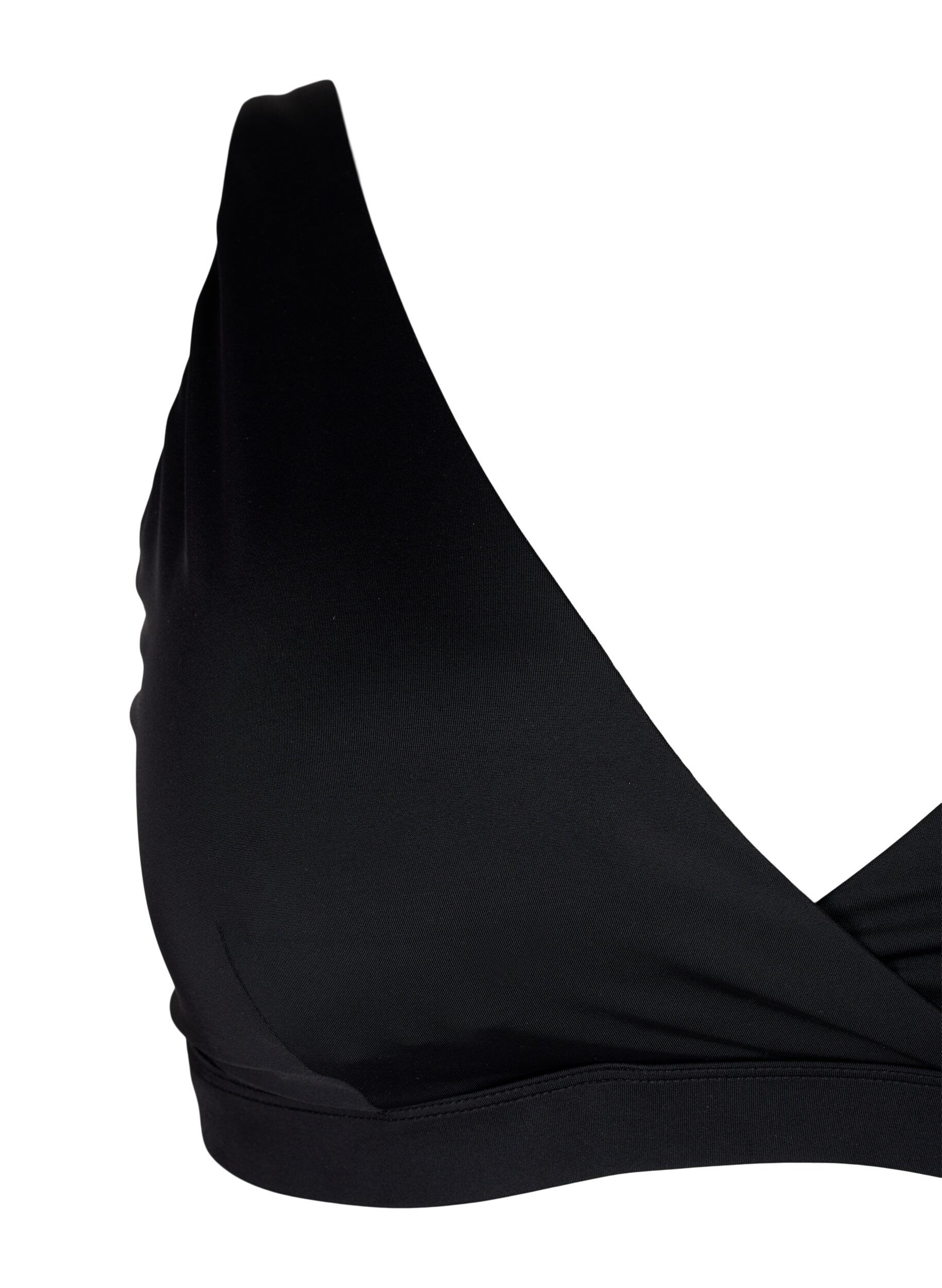 Zizzi Haut de bikini triangle avec d&eacute;tail cache-c&oelig;ur, Noir, Packshot image number 2