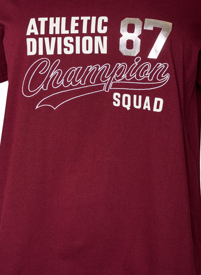 T-Shirt aus Bio-Baumwolle mit sportlichem Textprint, Rot, Packshot image number 2