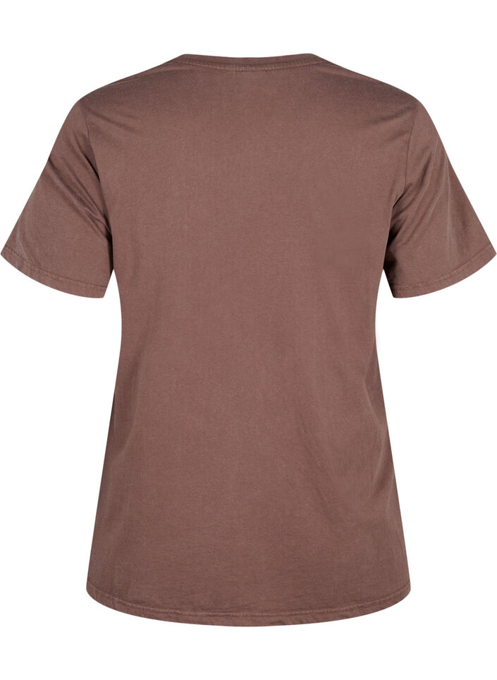 Tee-shirt en coton biologique avec imprimé, Marron, Packshot image number 1