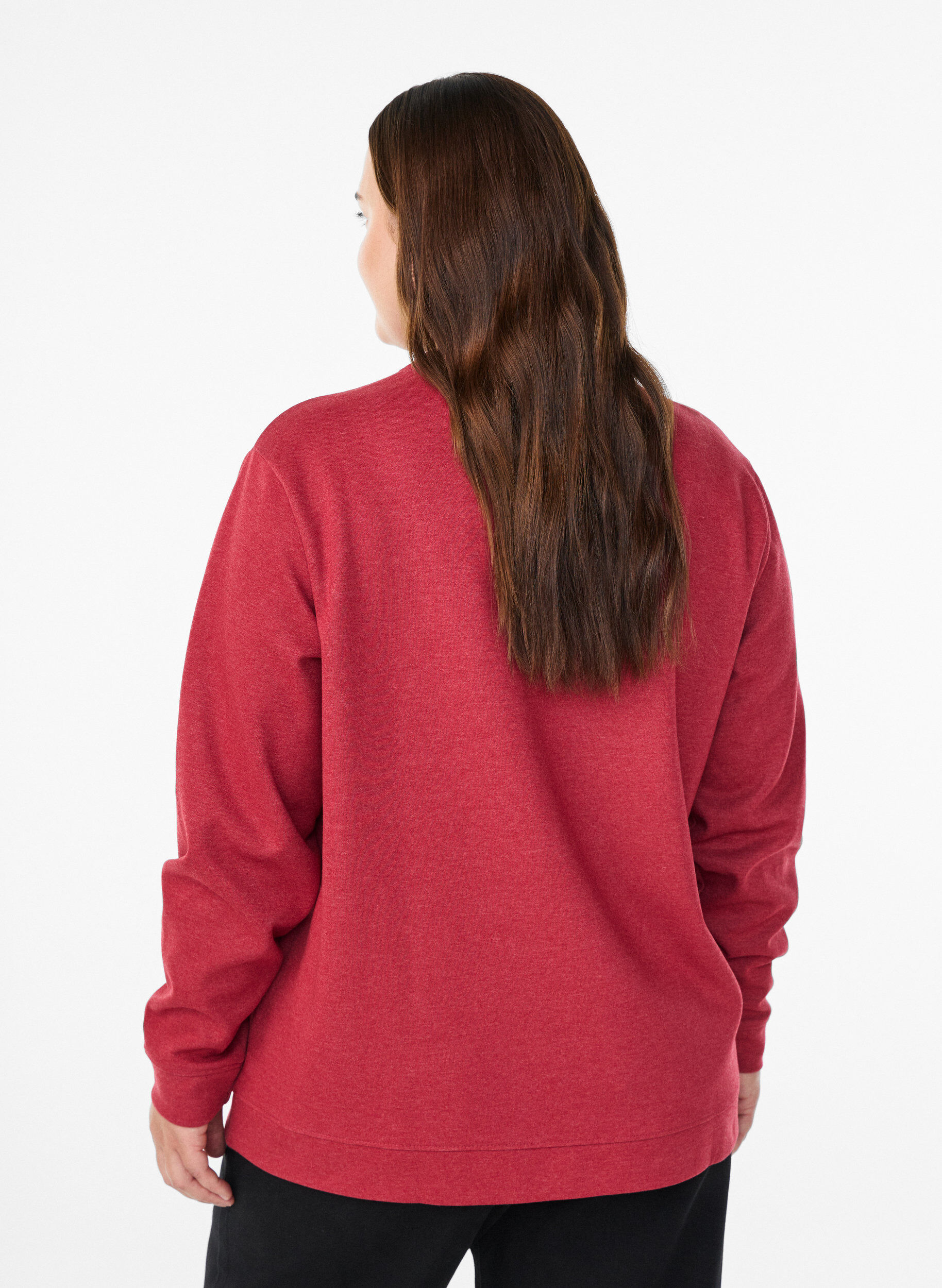 Zizzi FLASH - Sweatshirt mit Rundhalsausschnitt, Rot, Model image number 2