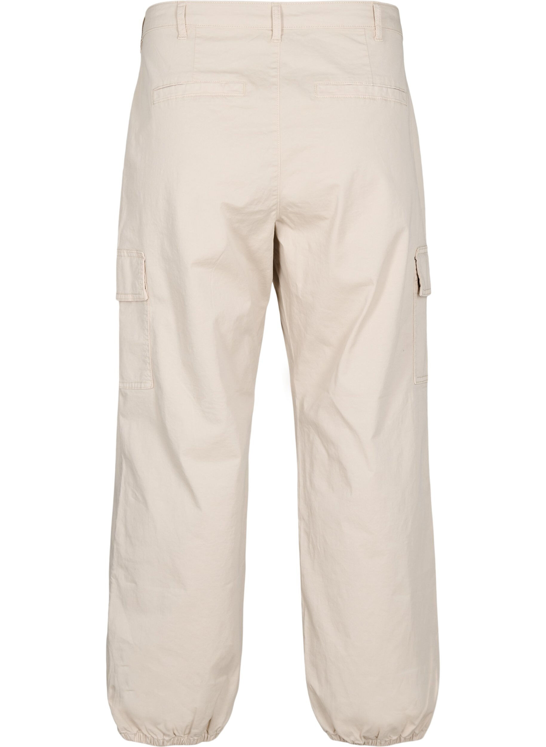 Zizzi Cargohose mit hoher Taille, Beige, Packshot image number 1