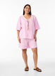 FLASH - Kurze Hosen mit Streifen und hoher Taille, Pink, Model image number 1