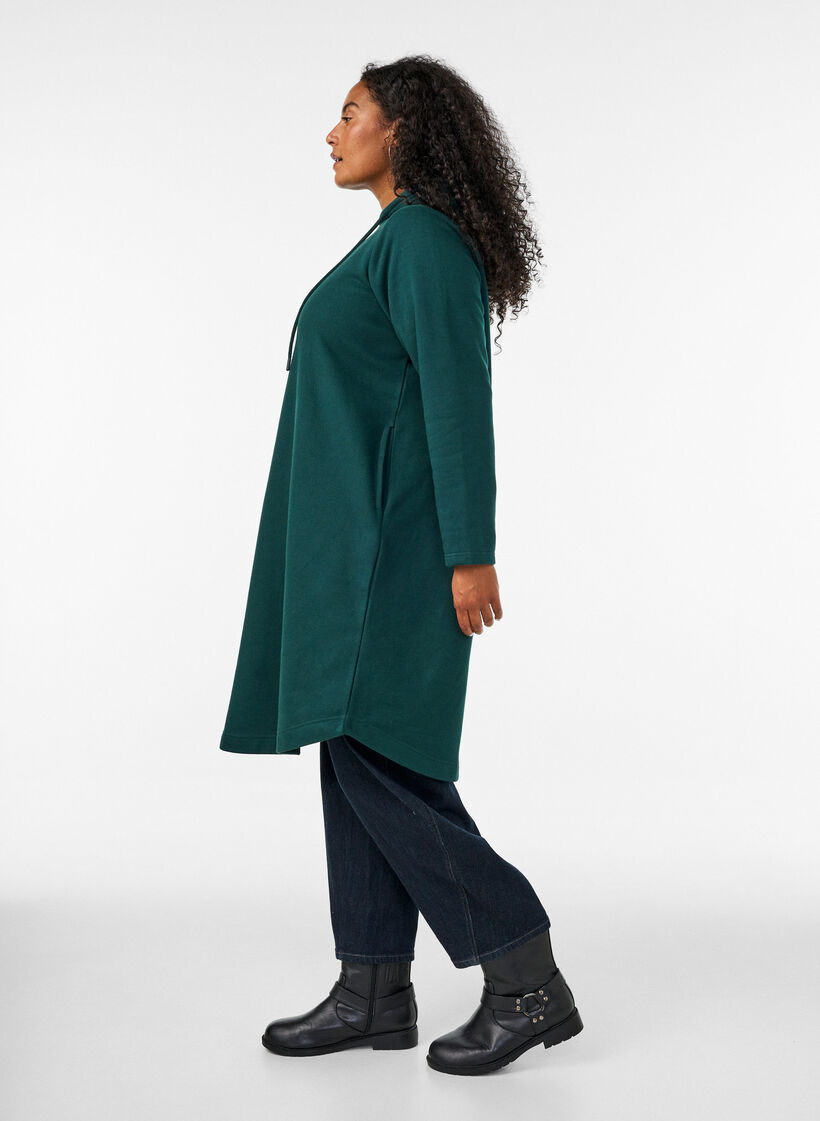 Robe sweat &agrave; capuche avec poches, 0648, Model image number 2