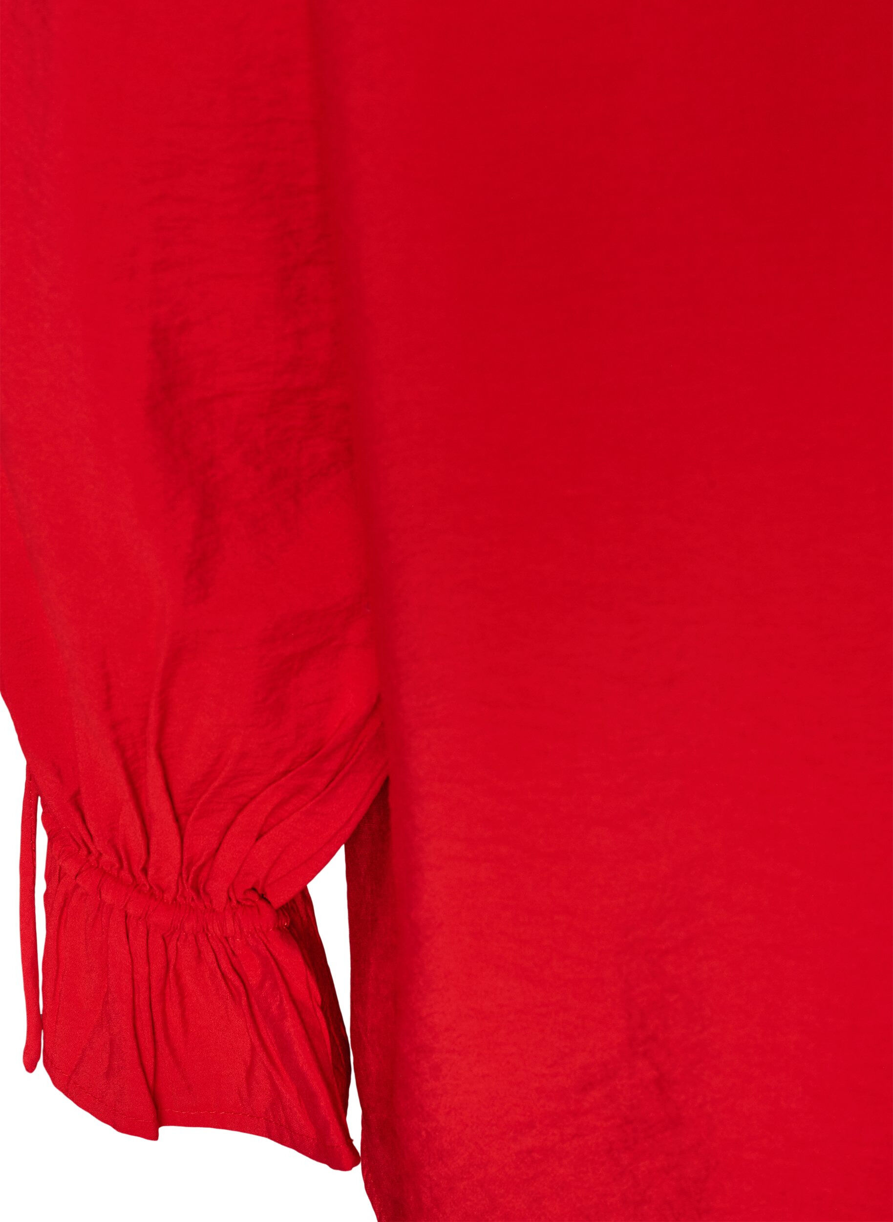 ZizziBlouse en viscose avec liens et volants, Rouge, Packshot image number 3