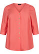 Blouse en viscose avec boutons et col en V, Deep Sea Coral, Packshot image number 0