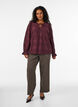 Blouse en dentelle &agrave; manches longues, Bordeaux fonc&eacute;, Model image number 1