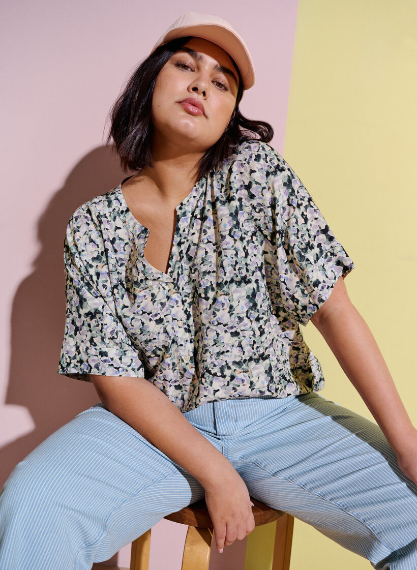 Straight Jeans mit Knöchellänge, Light Blue Stripe, Image image number 0