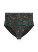 Bikini-Slip mit Print und hoher Taille, Petrol, Packshot image number 0