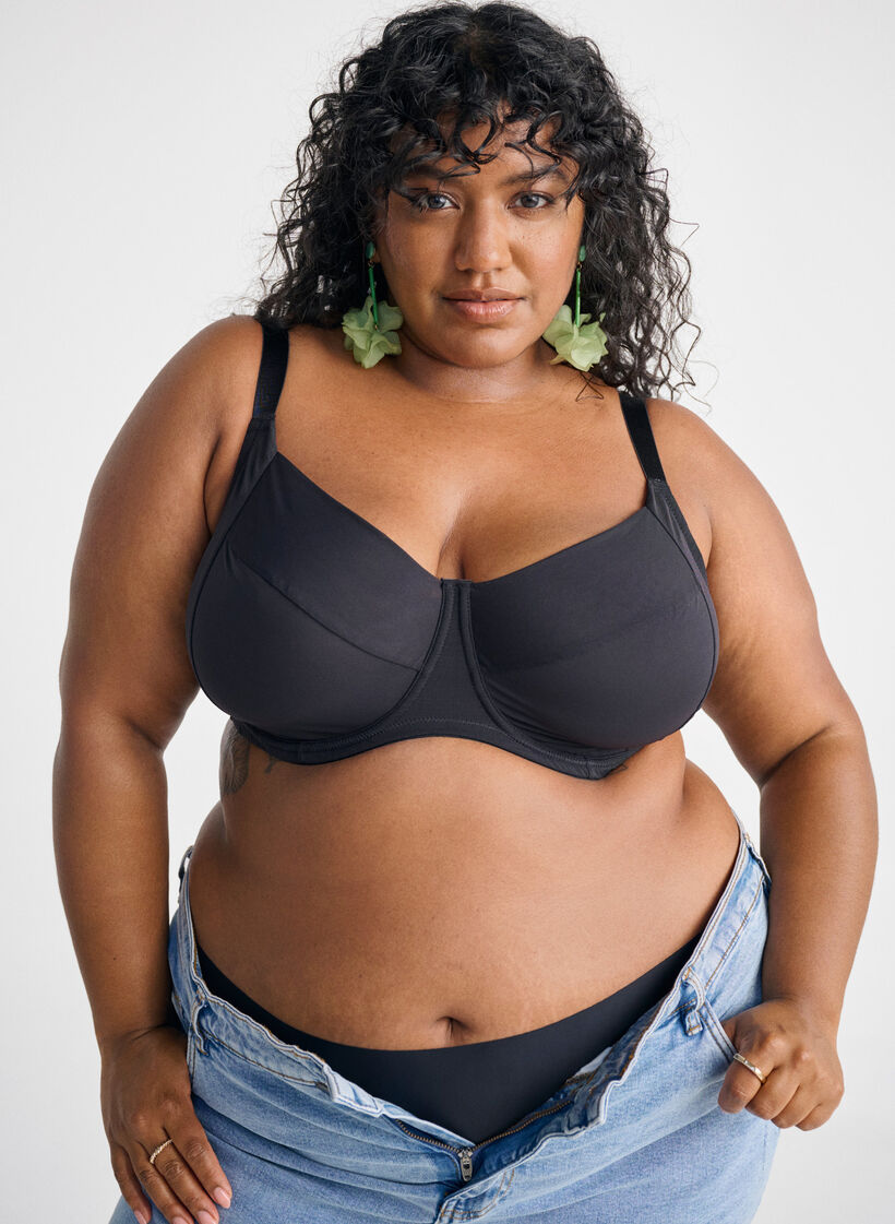 Soutien-gorge couvrant basic en maille, Noir, Image image number 0