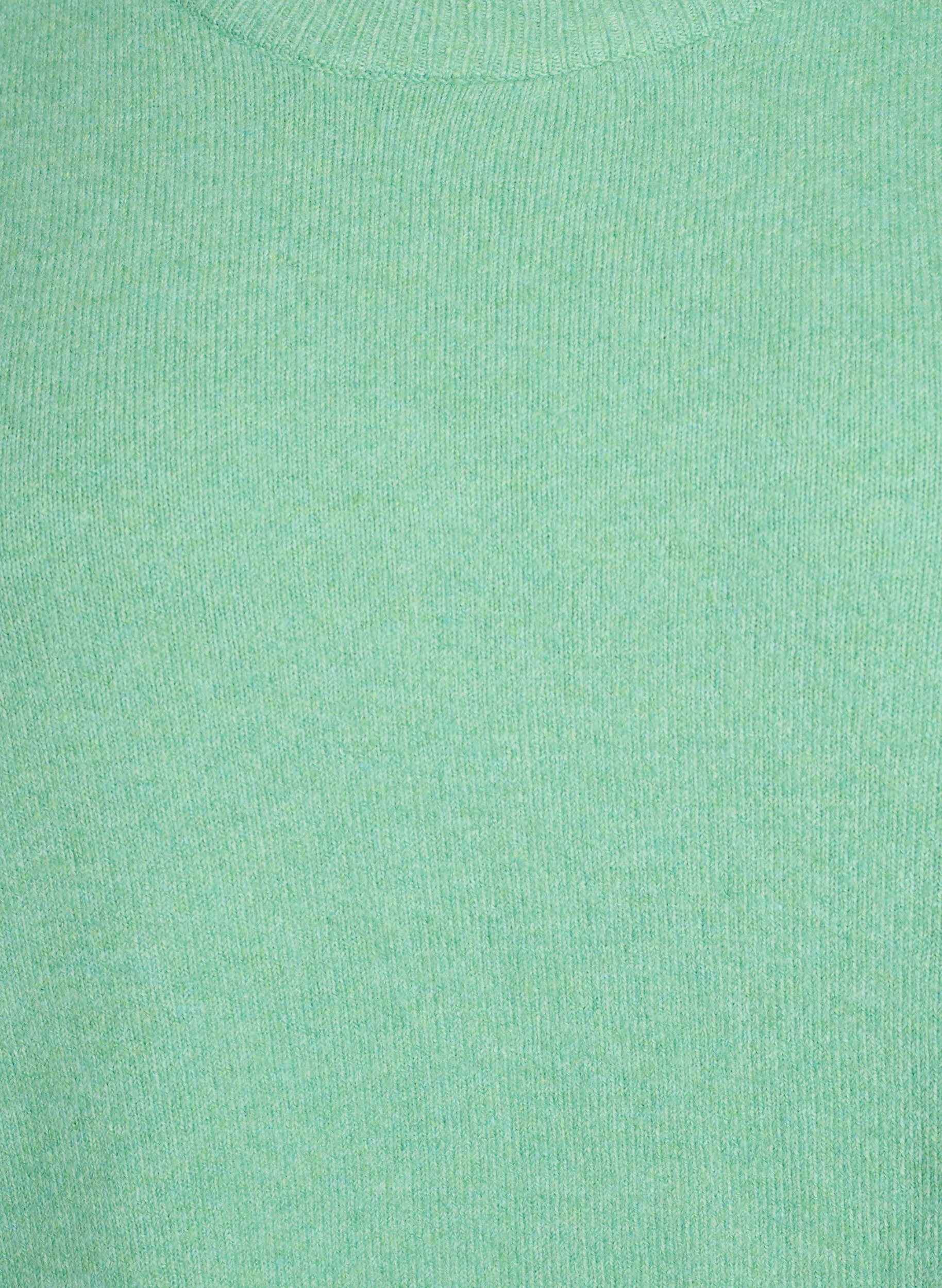 Zizzi Strickbluse mit kurzen &Auml;rmeln, Gr&uuml;n, Packshot image number 2