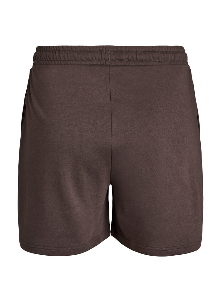 Short en molleton taille haute avec poches, Marron, Packshot image number 1